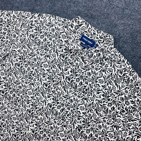 Polo Golf Ralph Lauren Other - Polo Golf Ralph Lauren Clayton Shirt XL Black White Floral Linen Cotton Y2K